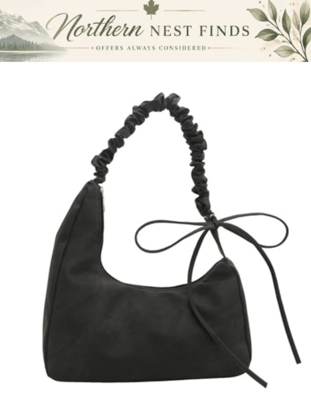 PU Crescent Hobo Shoulder Bag Lightweight Adjustable Strap Women Travel Sling